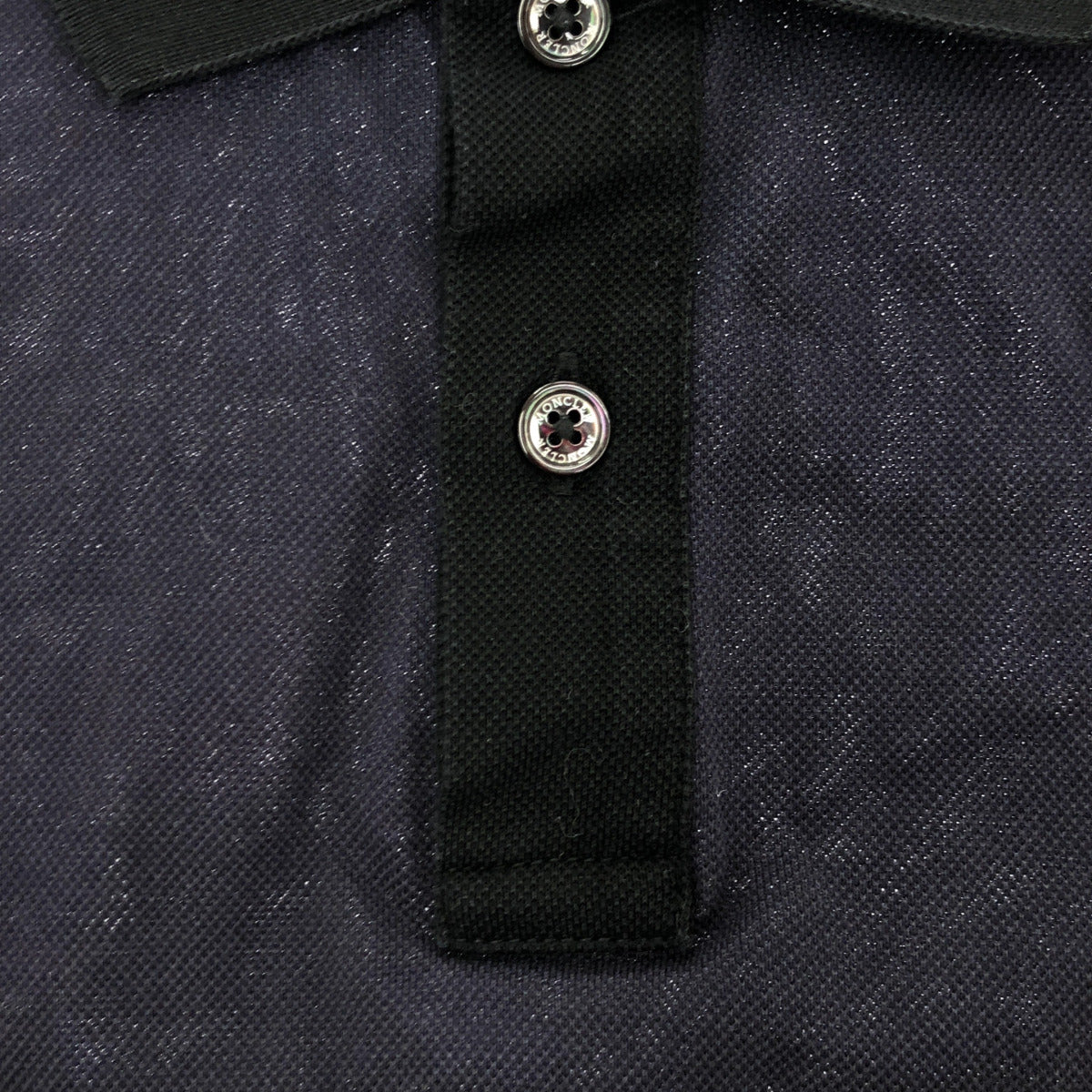 MONCLER モンクレール 21年製 ネイビー 鹿の子 SS POLO バックロゴ刺しゅう 半袖ポロシャツ トップス