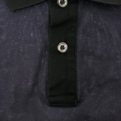 MONCLER モンクレール 21年製 ネイビー 鹿の子 SS POLO バックロゴ刺しゅう 半袖ポロシャツ トップス