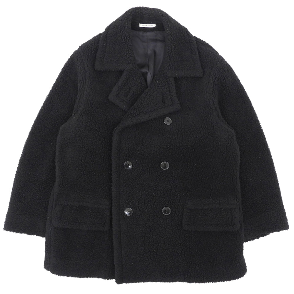 COUTURE D'ADAM クチュールドアダム ボア ダブルボタン コート レディース 黒 ブラック 36 コート