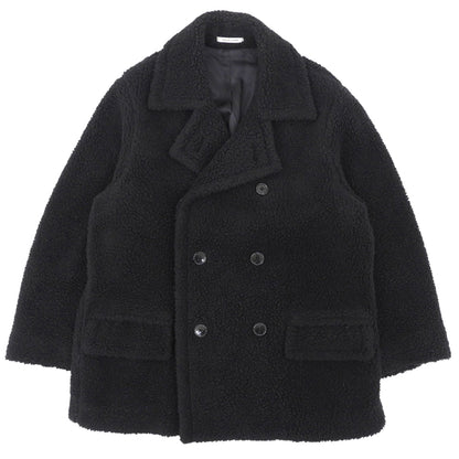 COUTURE D'ADAM クチュールドアダム ボア ダブルボタン コート レディース 黒 ブラック 36 コート