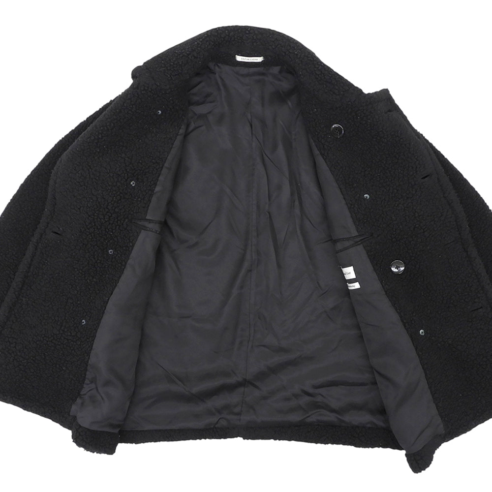 COUTURE D'ADAM クチュールドアダム ボア ダブルボタン コート レディース 黒 ブラック 36 コート