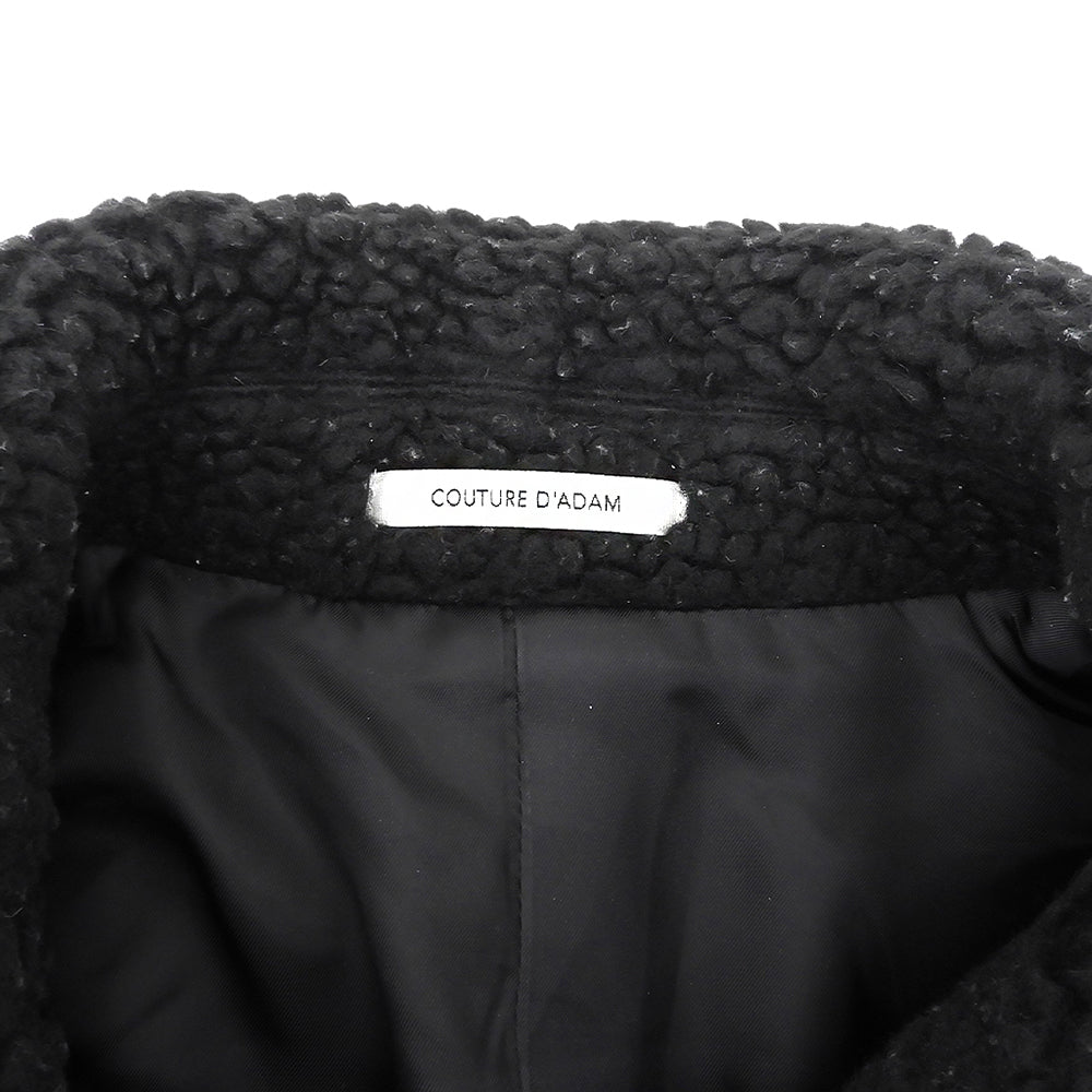 COUTURE D'ADAM クチュールドアダム ボア ダブルボタン コート レディース 黒 ブラック 36 コート