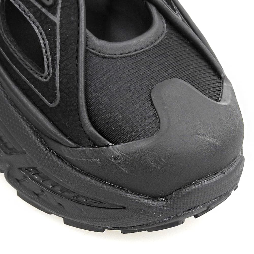 HOKAONEONE ホカオネオネ 美品 STINSON BREEZE カットアウトレザー ボリュームソール ラバートゥローカットスニーカー 黒 23cm 1174450 シューズ