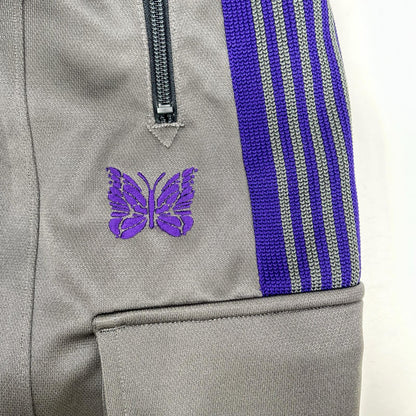 needles ニードルズ LHP別注 25SS PU1631 グレー×パープル ポリエステル パピヨン刺繍 カーゴポケット H.D.TRACK PANT/ヒザデルトラックパンツ ボトムス
