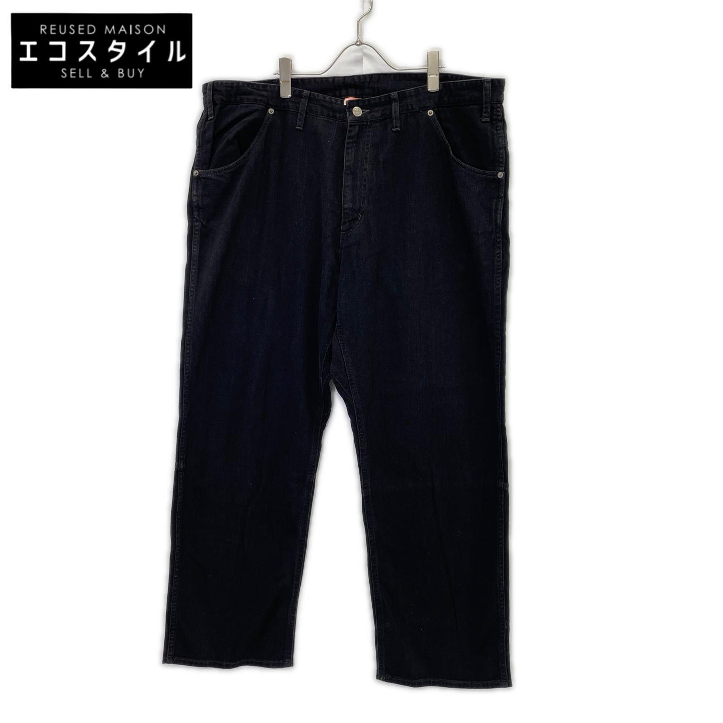 MAISON EUREKA メゾンエウレカ 181 EASY BIGGY JEANS ブラック コットン ジップフライ ワイドシルエットストレートデニムパンツ ボトムス