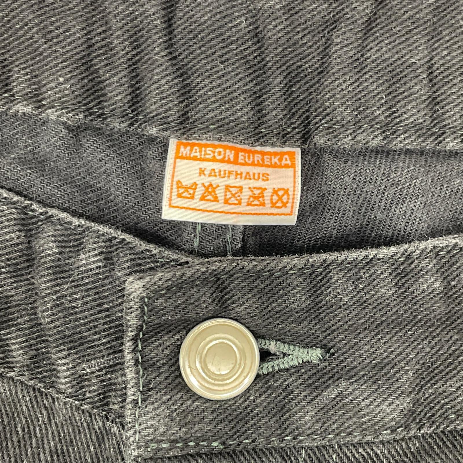 MAISON EUREKA メゾンエウレカ 181 EASY BIGGY JEANS ブラック コットン ジップフライ ワイドシルエットストレートデニムパンツ ボトムス