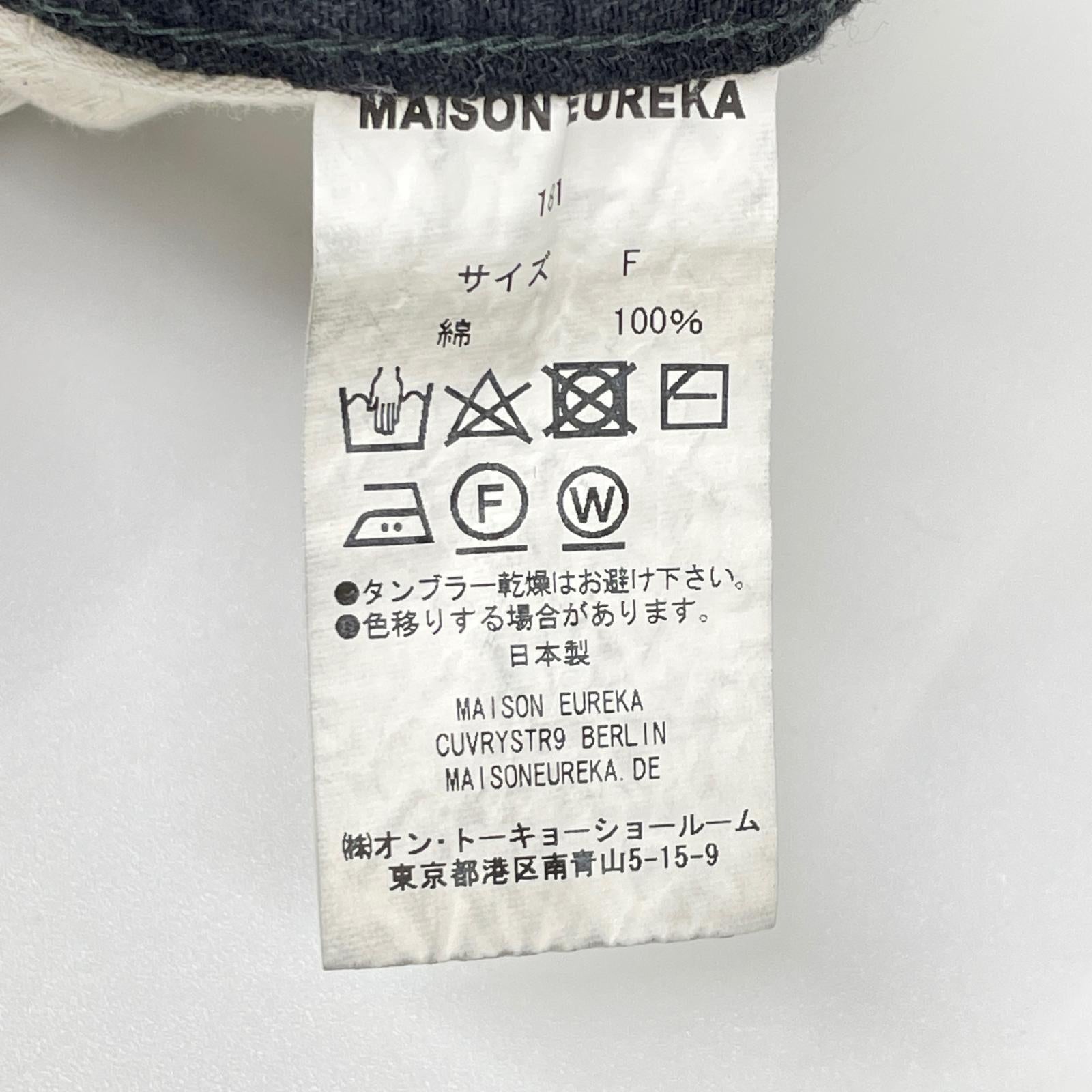 MAISON EUREKA メゾンエウレカ 181 EASY BIGGY JEANS ブラック コットン ジップフライ ワイドシルエットストレートデニムパンツ ボトムス