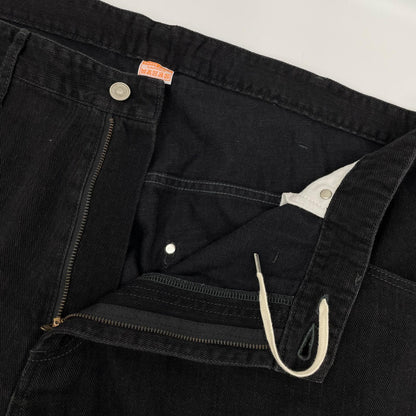 MAISON EUREKA メゾンエウレカ 181 EASY BIGGY JEANS ブラック コットン ジップフライ ワイドシルエットストレートデニムパンツ ボトムス