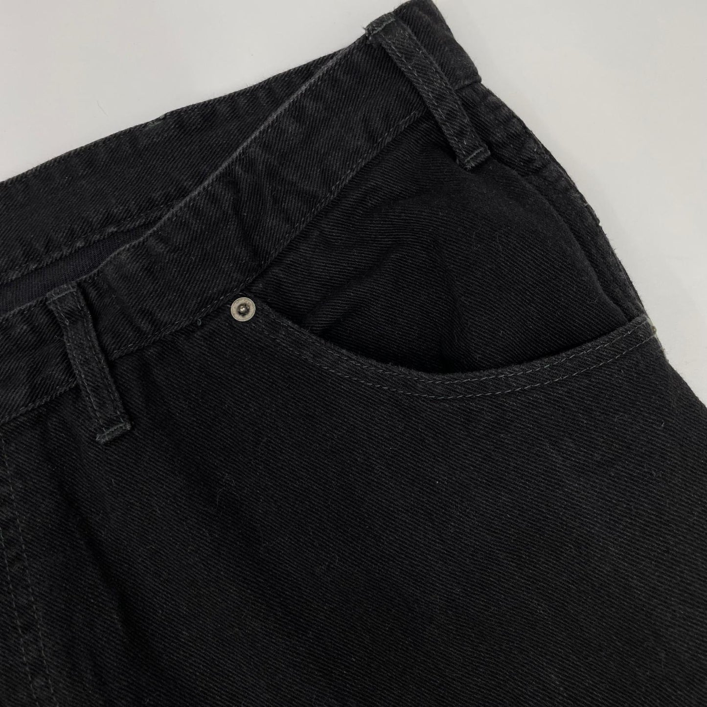MAISON EUREKA メゾンエウレカ 181 EASY BIGGY JEANS ブラック コットン ジップフライ ワイドシルエットストレートデニムパンツ ボトムス