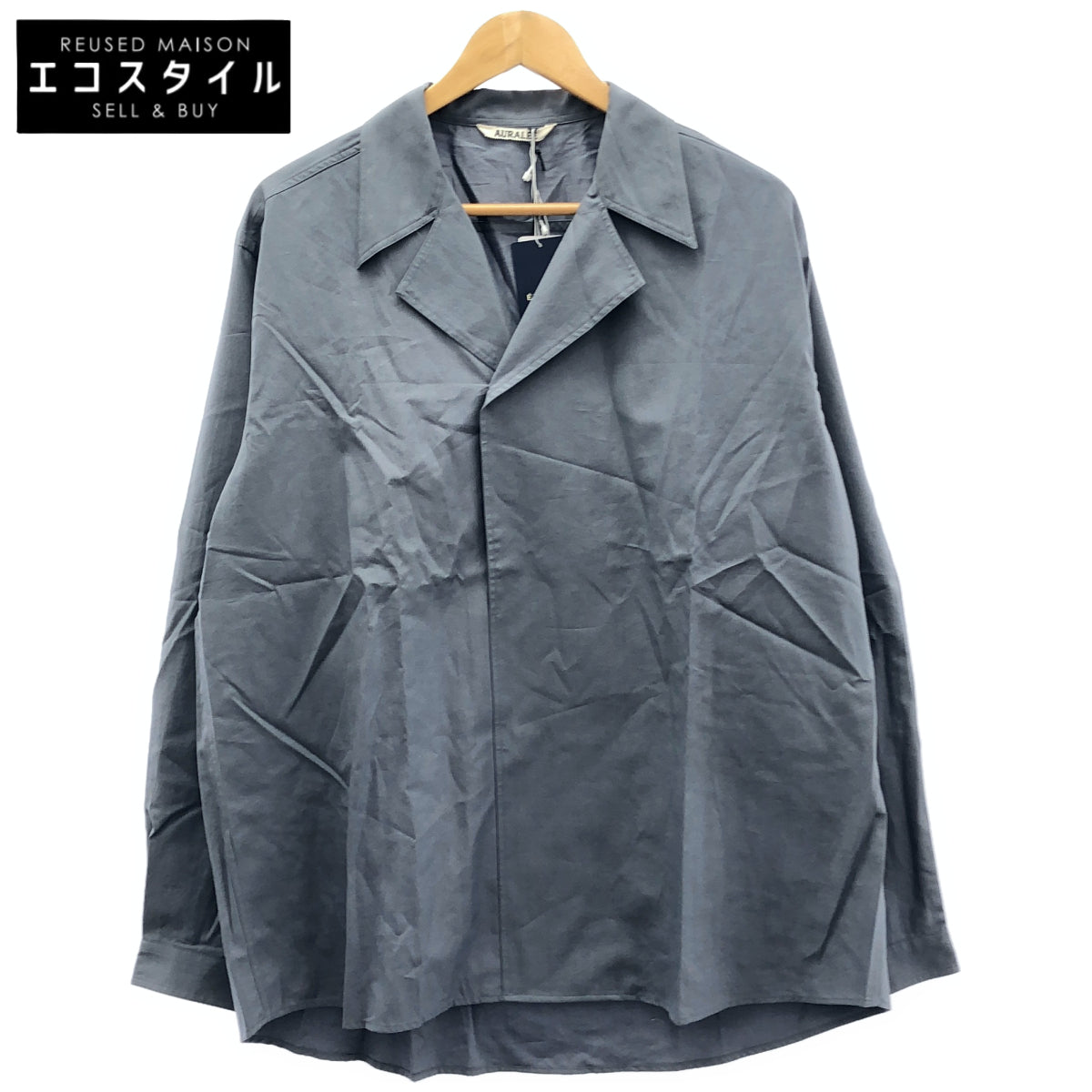 AURALEE オーラリー 22SS A22SS04TN ダークブルーグレー WASHED FINX TWILL P/O SHIRTS プルオーバーシャツ トップス