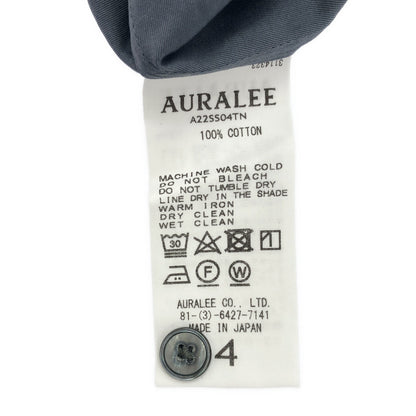 AURALEE オーラリー 22SS A22SS04TN ダークブルーグレー WASHED FINX TWILL P/O SHIRTS プルオーバーシャツ トップス