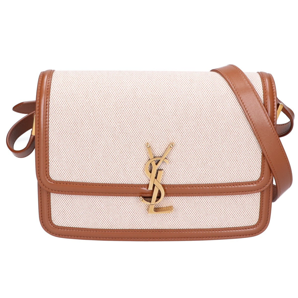 SAINT LAURENT PARIS サンローランパリ 新品同様 634305 キャンバス x レザー ソルフェリーノ ミディアム フラップショルダーバッグ ショルダーバッグ