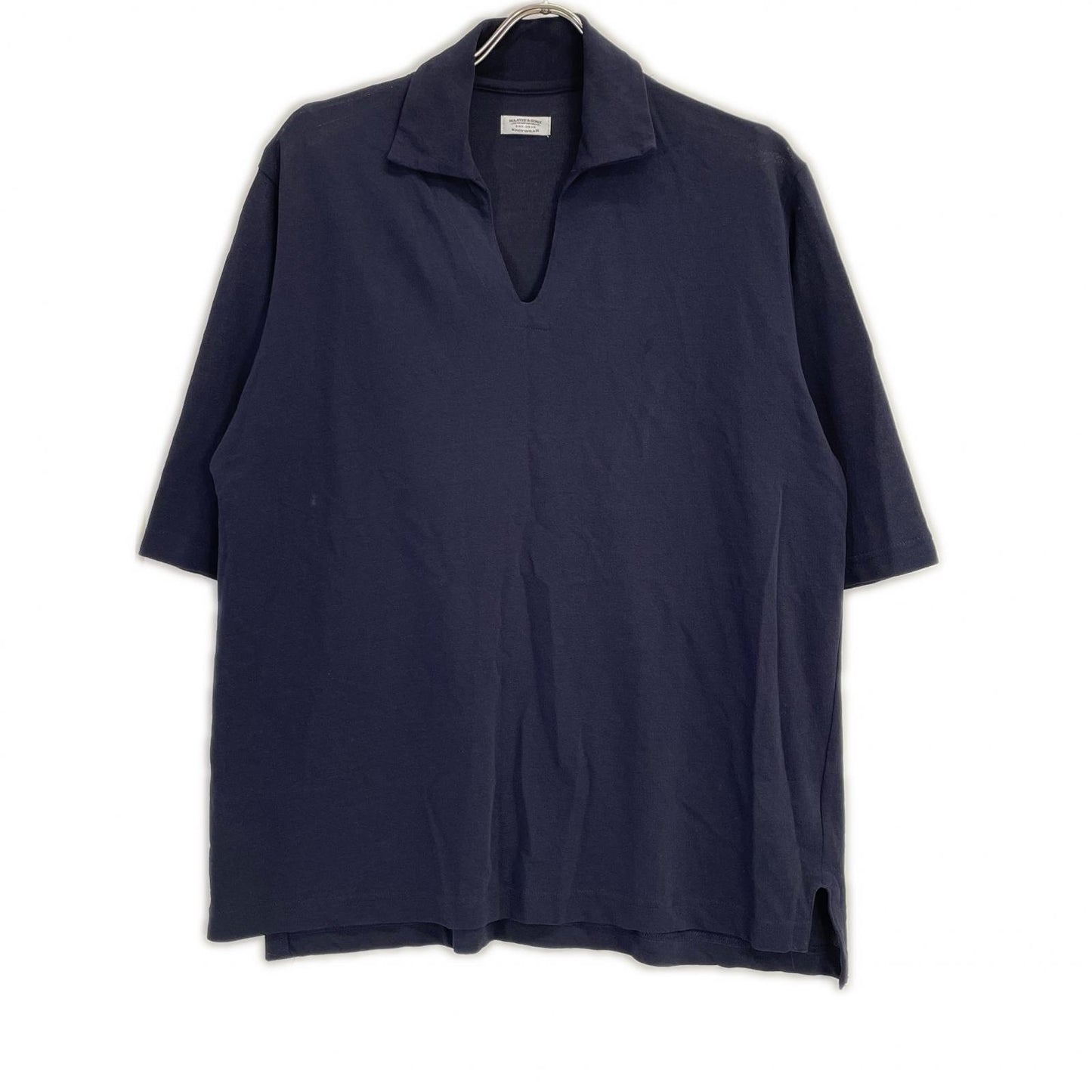 MAATEE&SONS マーティーアンドサンズ 26SS ネイビー S/S SKIPPER COTTON CRAPE ショートスリーブスキッパーカットソー トップス