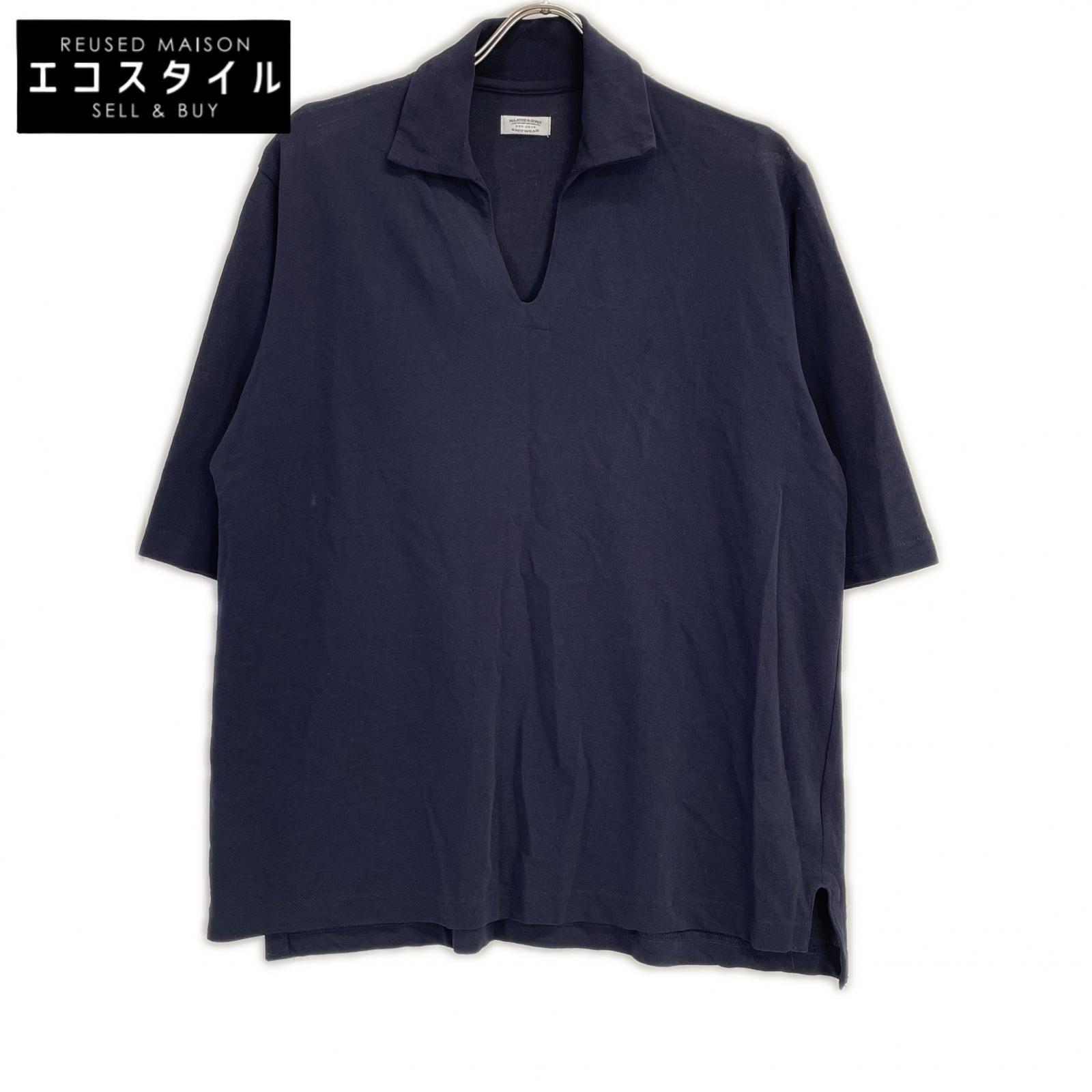 MAATEE&SONS マーティーアンドサンズ 26SS ネイビー S/S SKIPPER COTTON CRAPE ショートスリーブスキッパーカットソー トップス