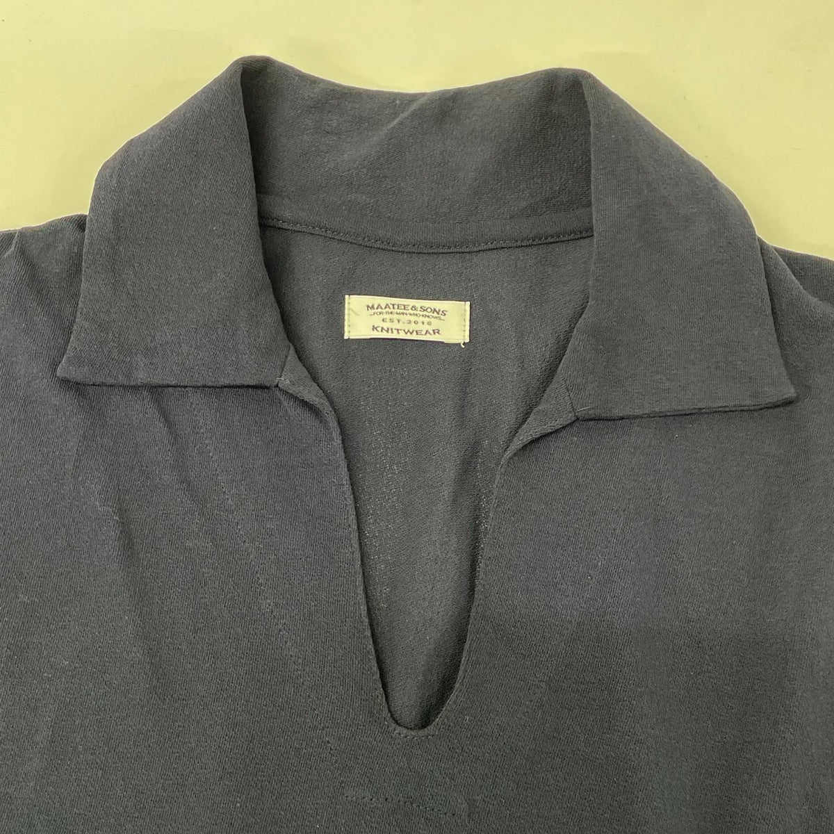 MAATEE&SONS マーティーアンドサンズ 26SS ネイビー S/S SKIPPER COTTON CRAPE ショートスリーブスキッパーカットソー トップス