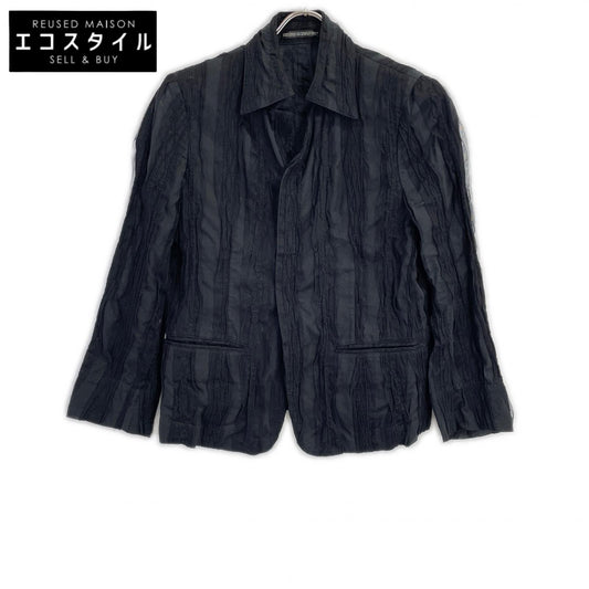 yohjiyamamoto ヨウジヤマモト FB-J02-023 ブラック レース フロントスナップボタン シャツジャケット トップス