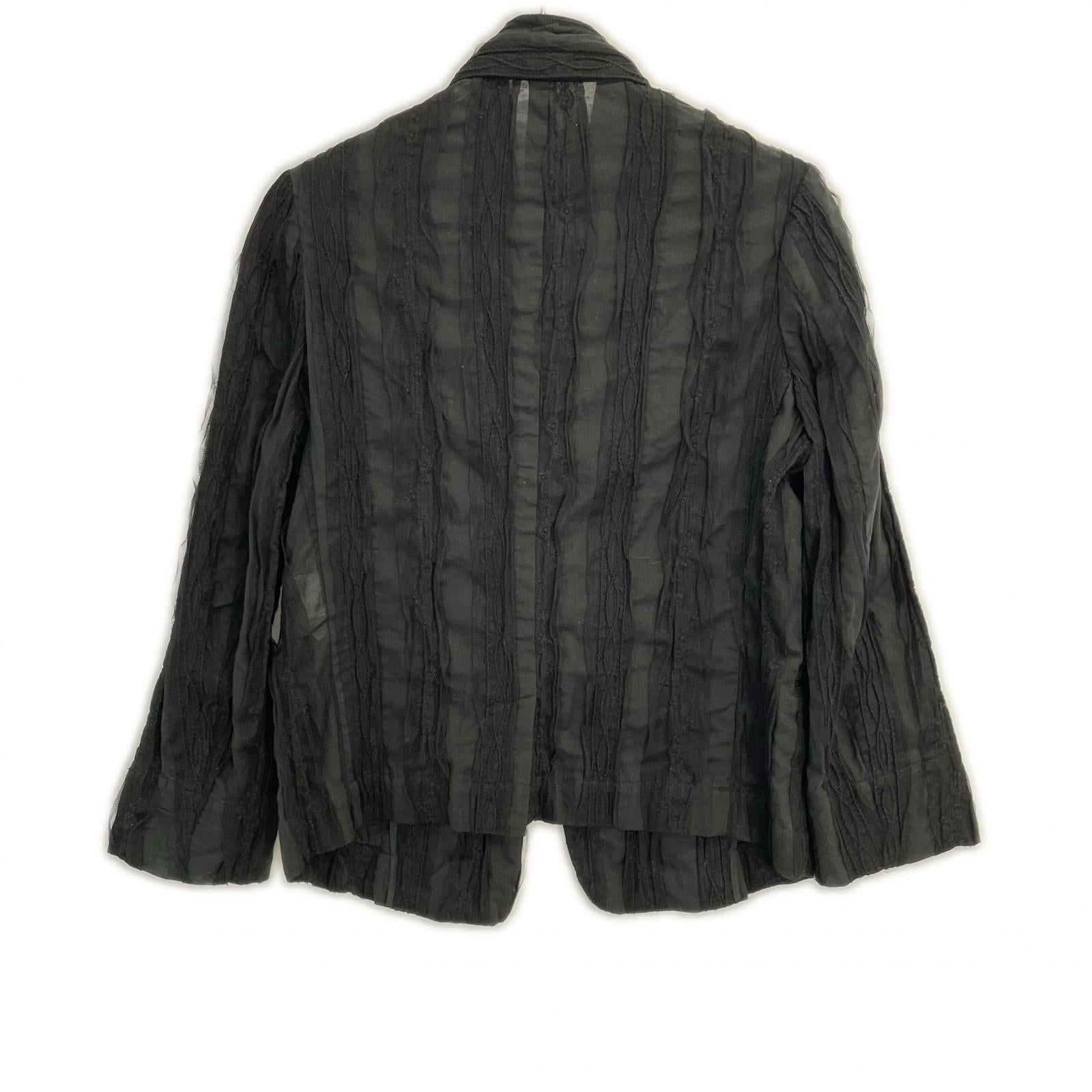 yohjiyamamoto ヨウジヤマモト FB-J02-023 ブラック レース フロントスナップボタン シャツジャケット トップス