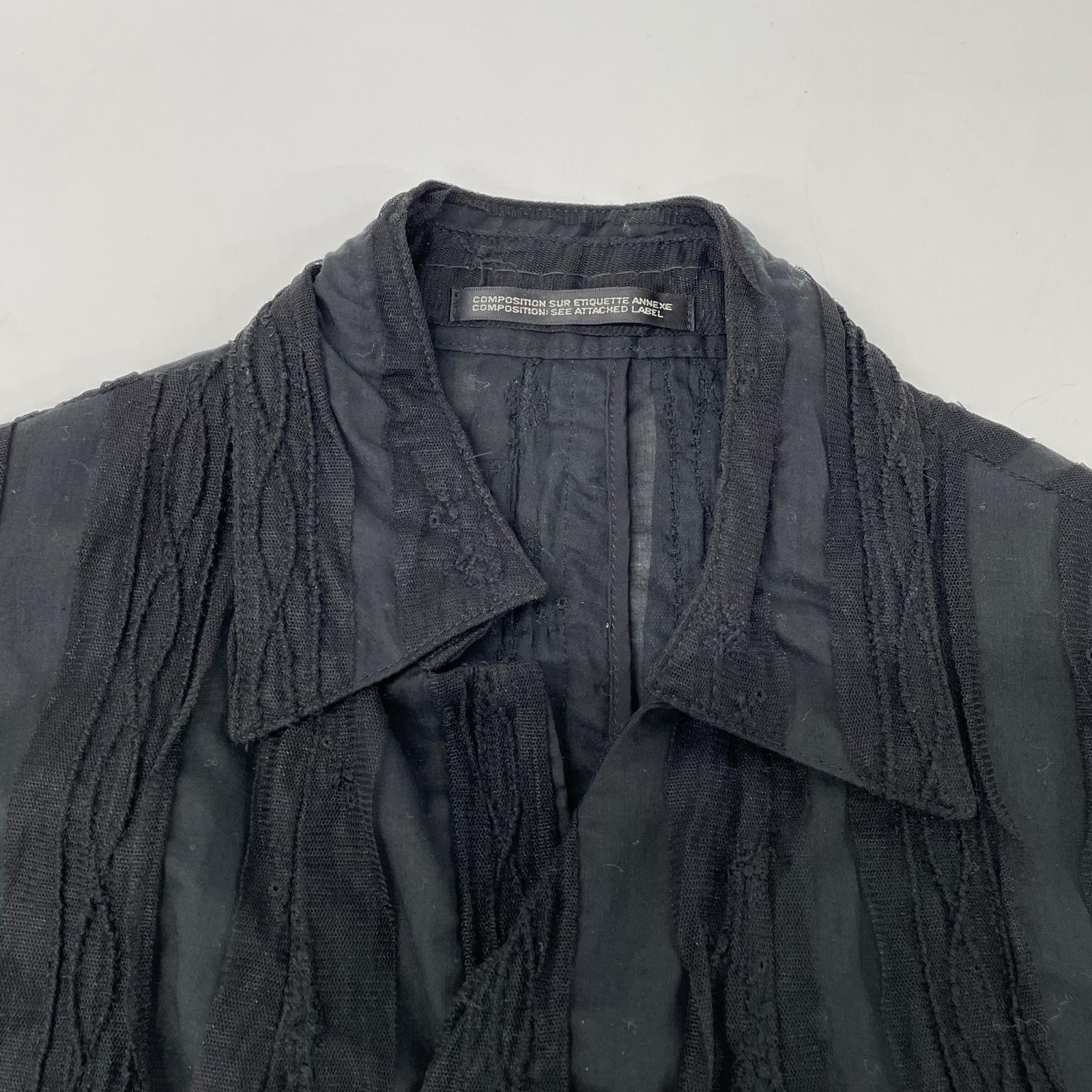 yohjiyamamoto ヨウジヤマモト FB-J02-023 ブラック レース フロントスナップボタン シャツジャケット トップス