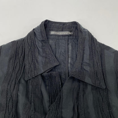 yohjiyamamoto ヨウジヤマモト FB-J02-023 ブラック レース フロントスナップボタン シャツジャケット トップス