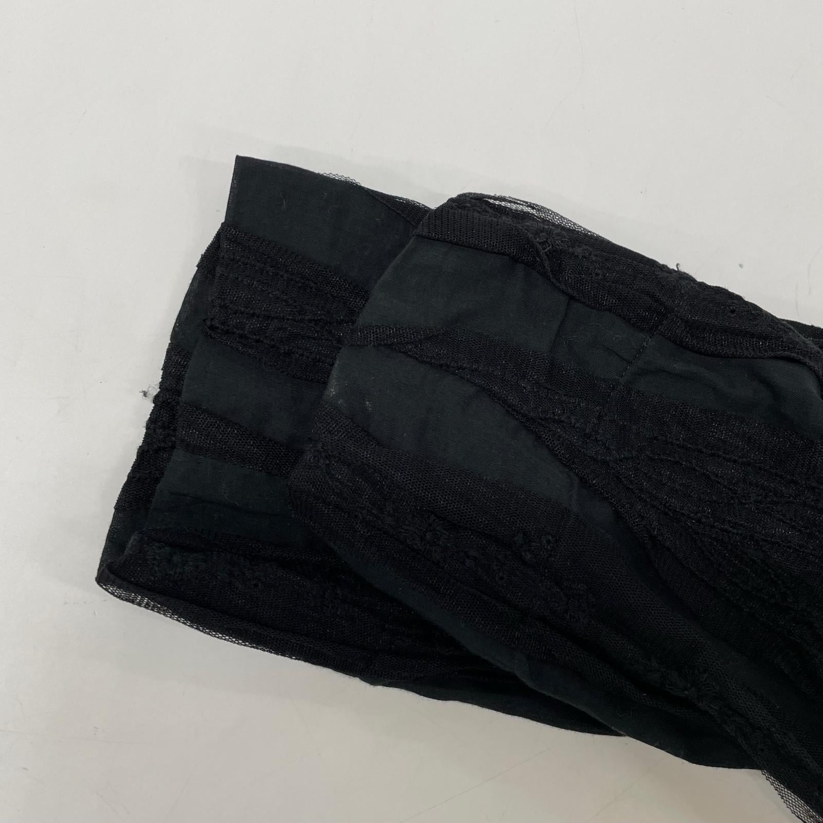 yohjiyamamoto ヨウジヤマモト FB-J02-023 ブラック レース フロントスナップボタン シャツジャケット トップス