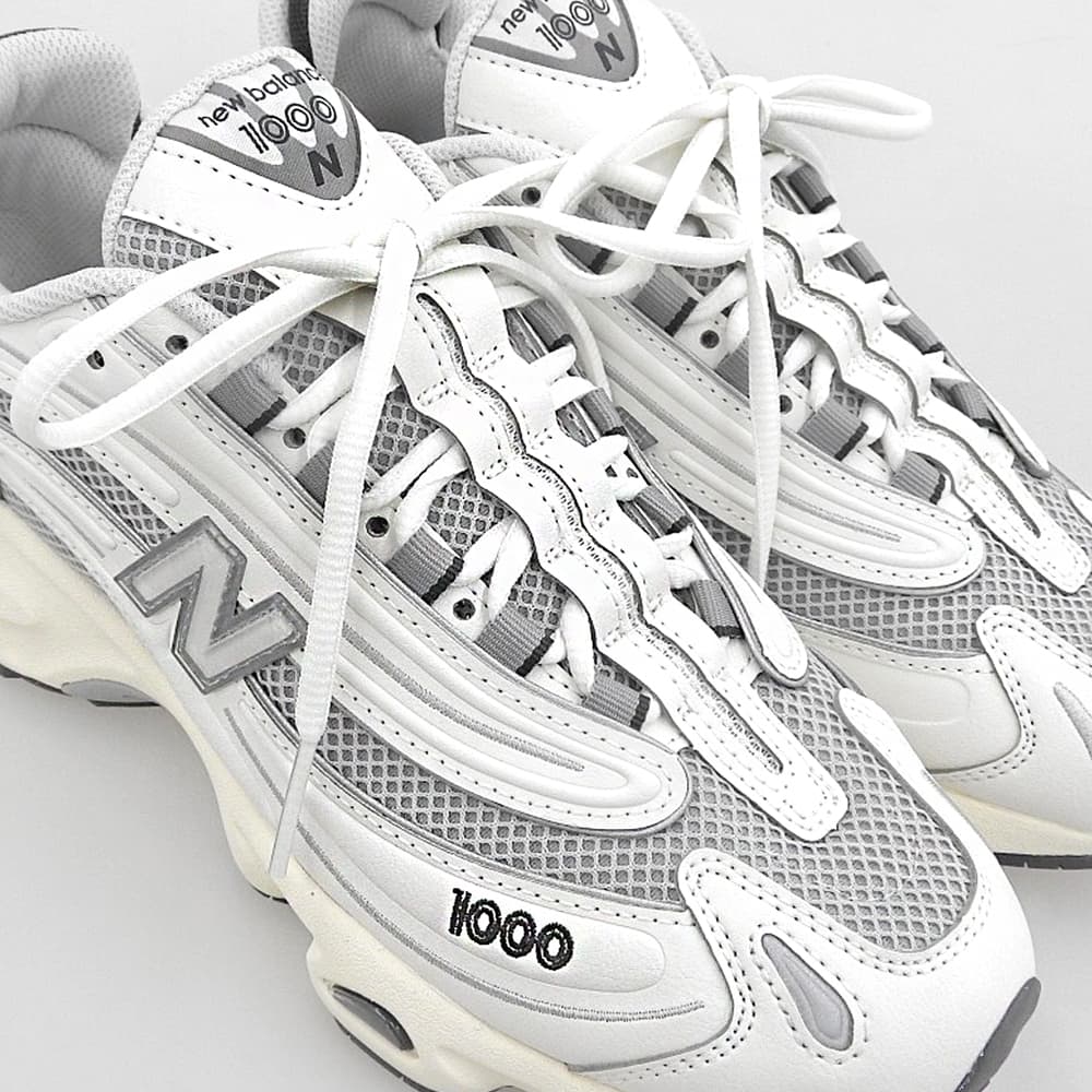 NEW BALANCE ニューバランス 新品同様 1000 スニーカー シューズ メンズ ホワイト グレー 25cm M1000MEW シューズ