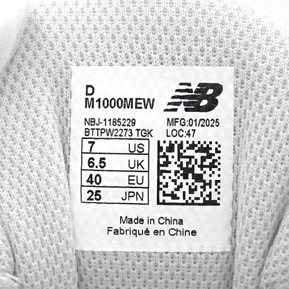 NEW BALANCE ニューバランス 新品同様 1000 スニーカー シューズ メンズ ホワイト グレー 25cm M1000MEW シューズ