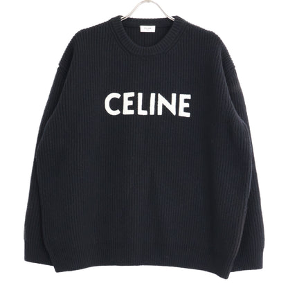 CELINE セリーヌ 【国内正規】2A09T423P エディ期 フロントロゴ オーバーサイズ クルーネック ニットセーター トップス