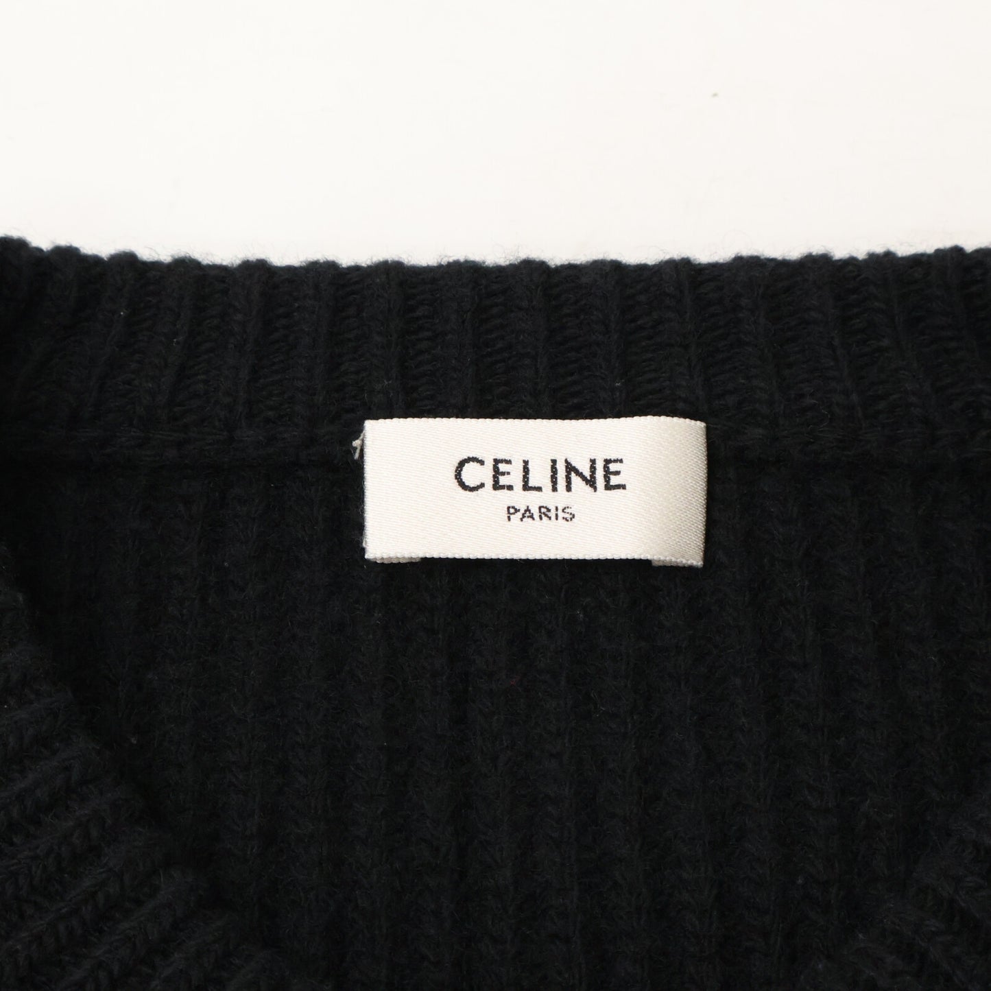 CELINE セリーヌ 【国内正規】2A09T423P エディ期 フロントロゴ オーバーサイズ クルーネック ニットセーター トップス