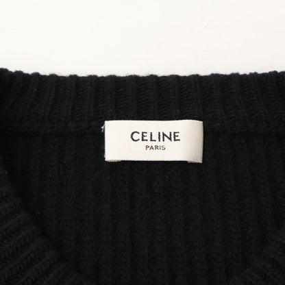 CELINE セリーヌ 【国内正規】2A09T423P エディ期 フロントロゴ オーバーサイズ クルーネック ニットセーター トップス