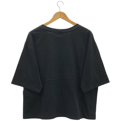 CELINE Eddie era 2X38J865W.38AW Black × white cotton front-print crew-neck loose cropped T-shirt, top