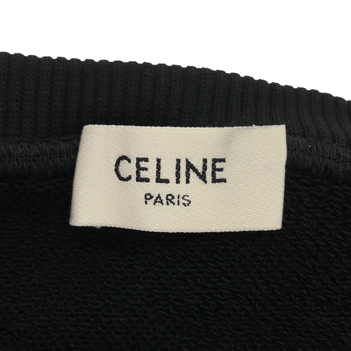 CELINE セリーヌ エディ期 2Y70F670Q.38WL ブラック×イエロー コットン フロントロゴ オーバーサイズプルオーバーパーカー/スウェットフーディ トップス