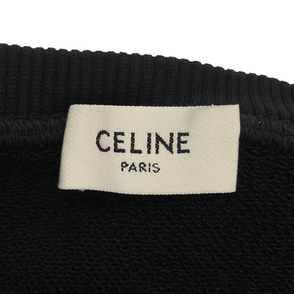 CELINE セリーヌ エディ期 2Y70F670Q.38WL ブラック×イエロー コットン フロントロゴ オーバーサイズプルオーバーパーカー/スウェットフーディ トップス