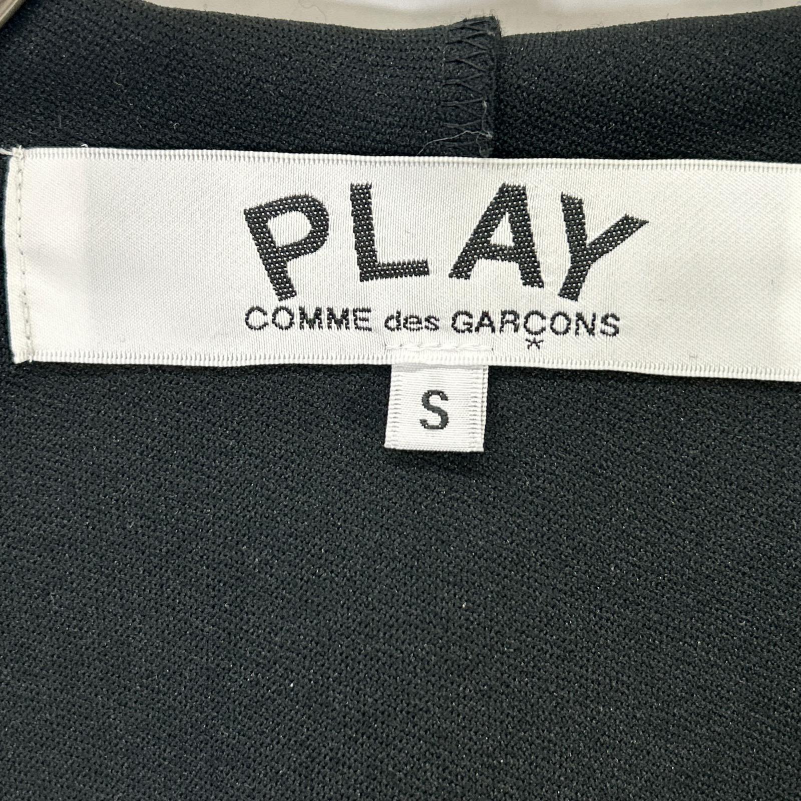 PLAYCOMMEdesGARCONS プレイコムデギャルソン AX-T172 ブラック ポリエステル ハートワッペン ドローストリングジップフーディ トップス