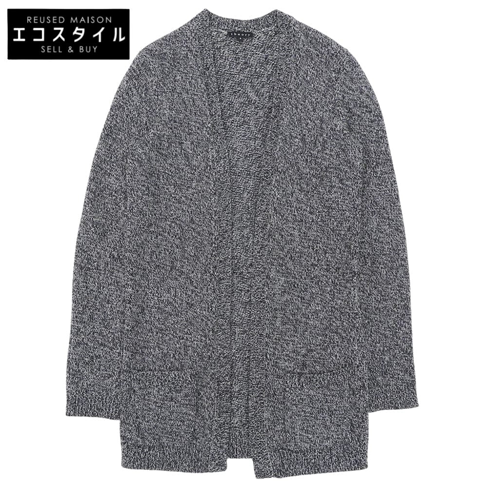Theory セオリー ウール100% ボタンレス ミディアム ニットカーディガン トップス レディース グレー S 01-1303851 トップス