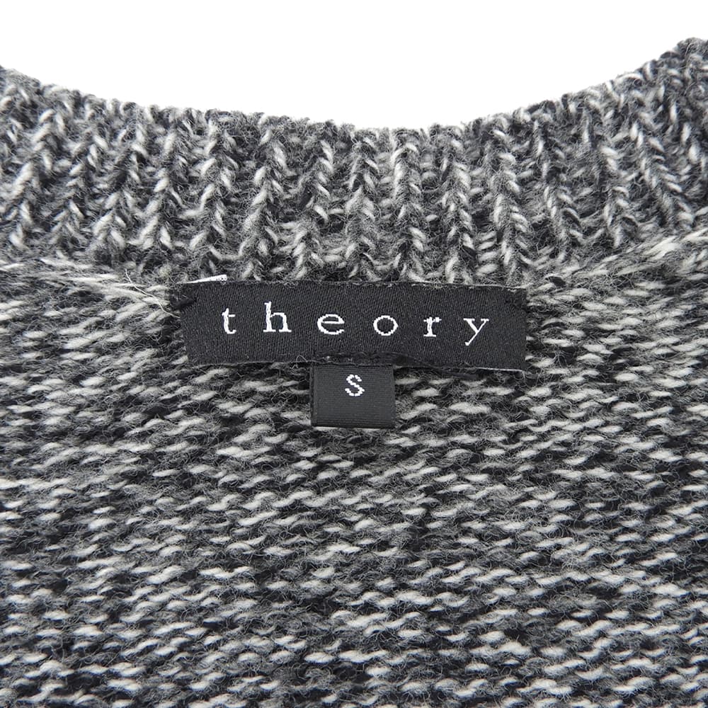 Theory セオリー ウール100% ボタンレス ミディアム ニットカーディガン トップス レディース グレー S 01-1303851 トップス