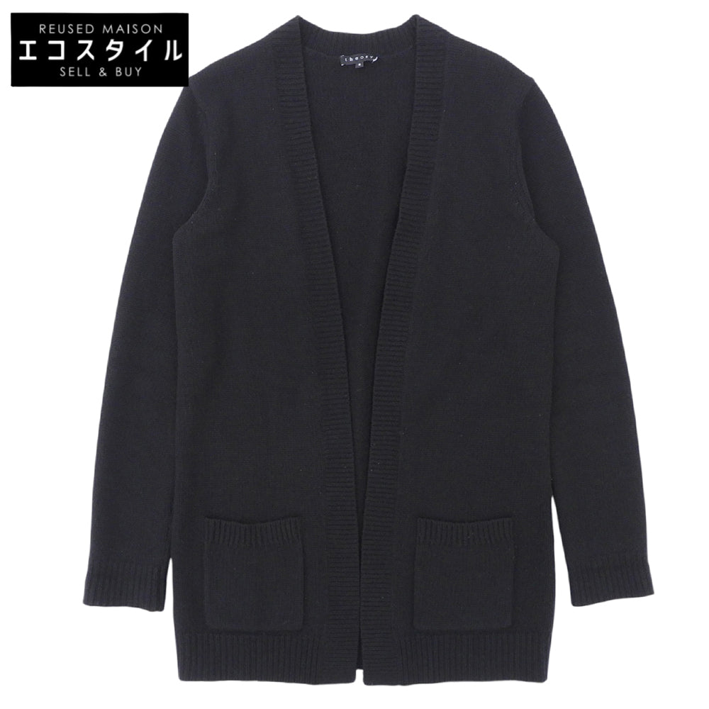 Theory セオリー カシミヤ100% ボタンレス ミディアムニットカーディガン トップス レディース ブラック S 01-1303757 トップス