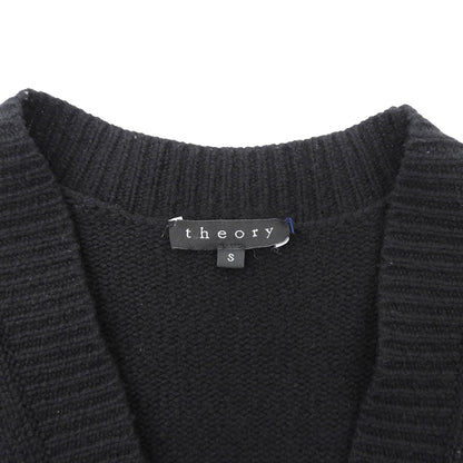 Theory セオリー カシミヤ100% ボタンレス ミディアムニットカーディガン トップス レディース ブラック S 01-1303757 トップス