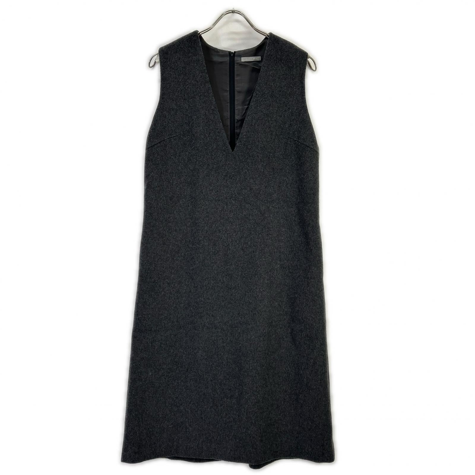 theory luxe セオリーリュクス グレー ウール Vネック ワンピース ワンピース