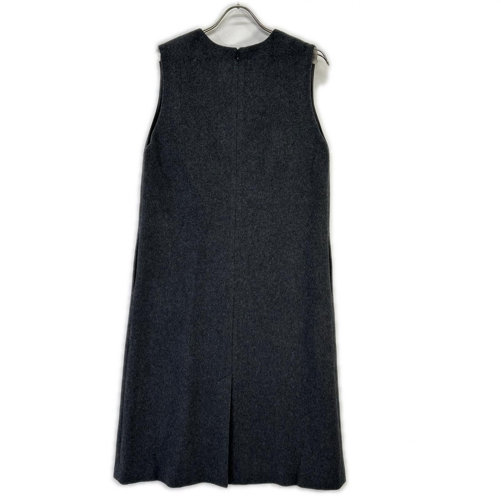 theory luxe セオリーリュクス グレー ウール Vネック ワンピース ワンピース