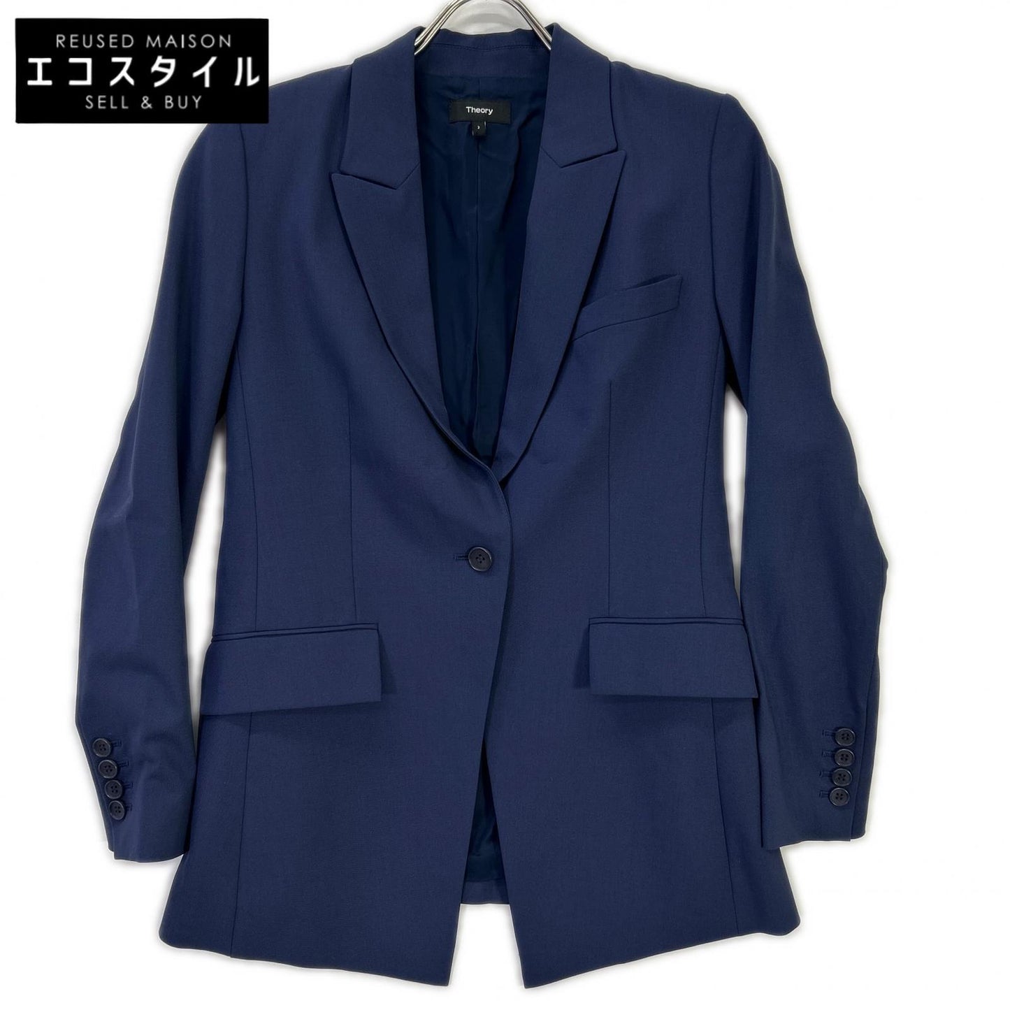 Theory セオリー 01-9904108 ブルー Traceable Wool Etiennette B Blazer テーラードジャケット ジャケット