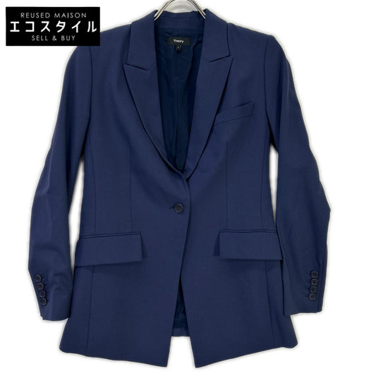 Theory セオリー 01-9904108 ブルー Traceable Wool Etiennette B Blazer テーラードジャケット ジャケット