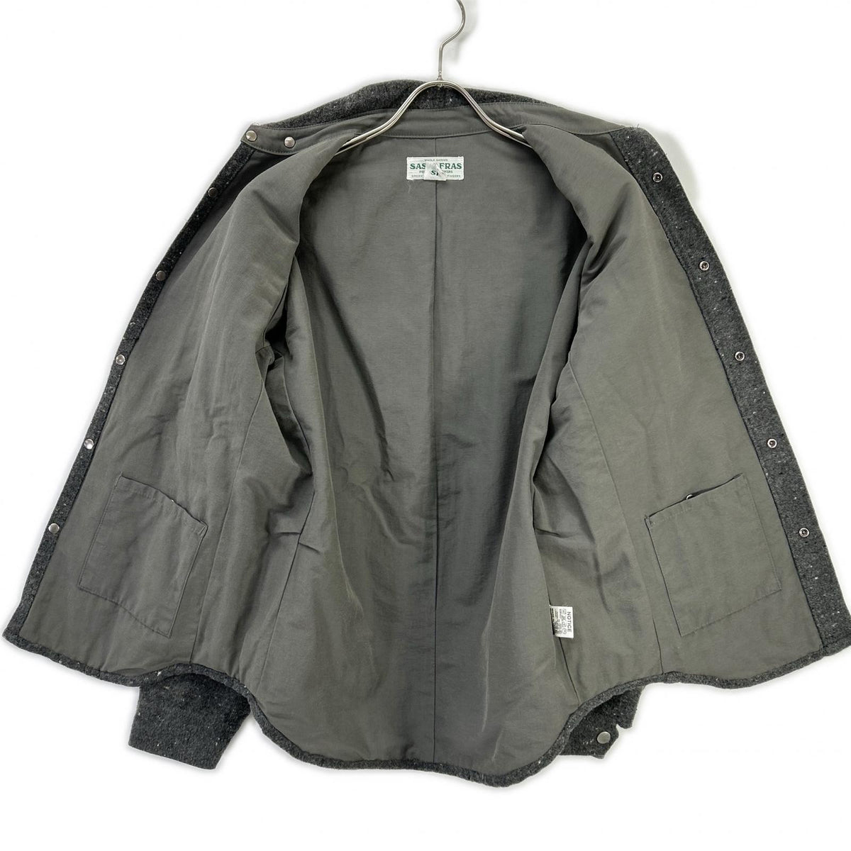 SASSAFRAS SASSAFRAS Gray GARDENER HALF Wool-Button Jacket Jacket