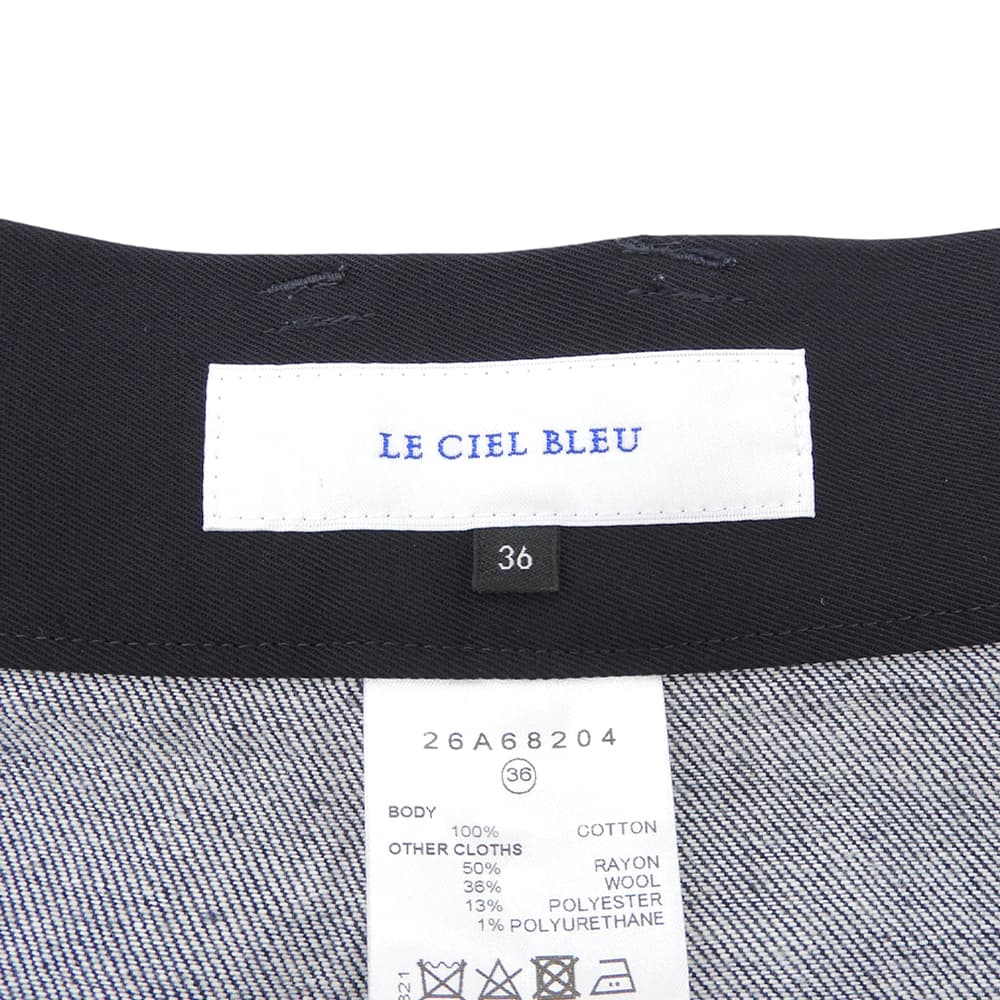 LE CIEL BLEU ルシェルブルー 美品 ツートンの生デニムパンツ ボトムス レディース インディゴ 36 24AW ボトムス
