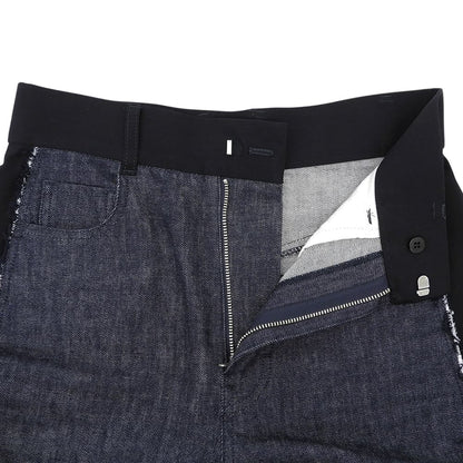 LE CIEL BLEU ルシェルブルー 美品 ツートンの生デニムパンツ ボトムス レディース インディゴ 36 24AW ボトムス