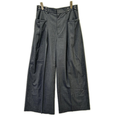 MAISON SPECIAL メゾンスペシャル 24SS グレー ストライプ ワイドパンツ スラックス パンツ ボトムス