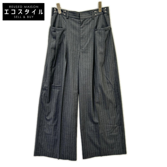 MAISON SPECIAL メゾンスペシャル 24SS グレー ストライプ ワイドパンツ スラックス パンツ ボトムス