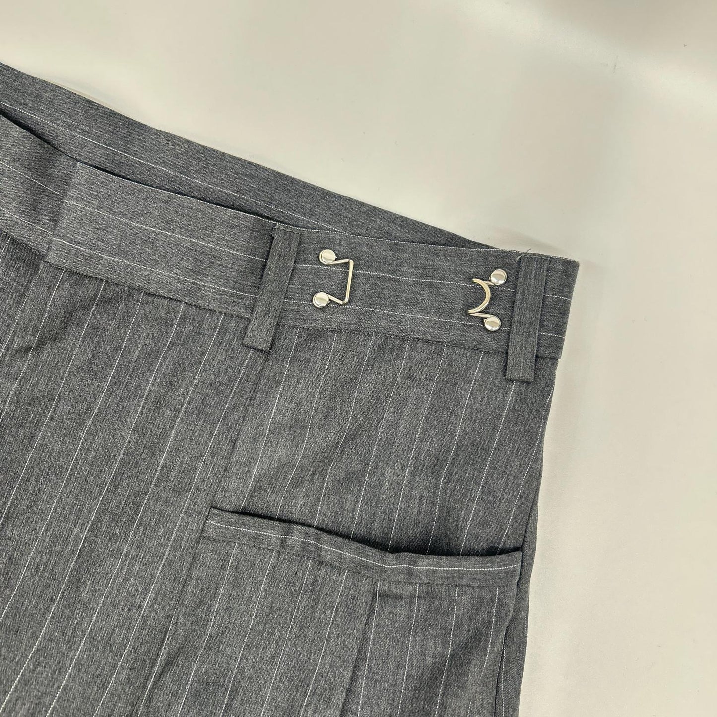 MAISON SPECIAL メゾンスペシャル 24SS グレー ストライプ ワイドパンツ スラックス パンツ ボトムス