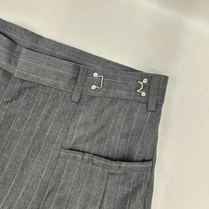 MAISON SPECIAL メゾンスペシャル 24SS グレー ストライプ ワイドパンツ スラックス パンツ ボトムス