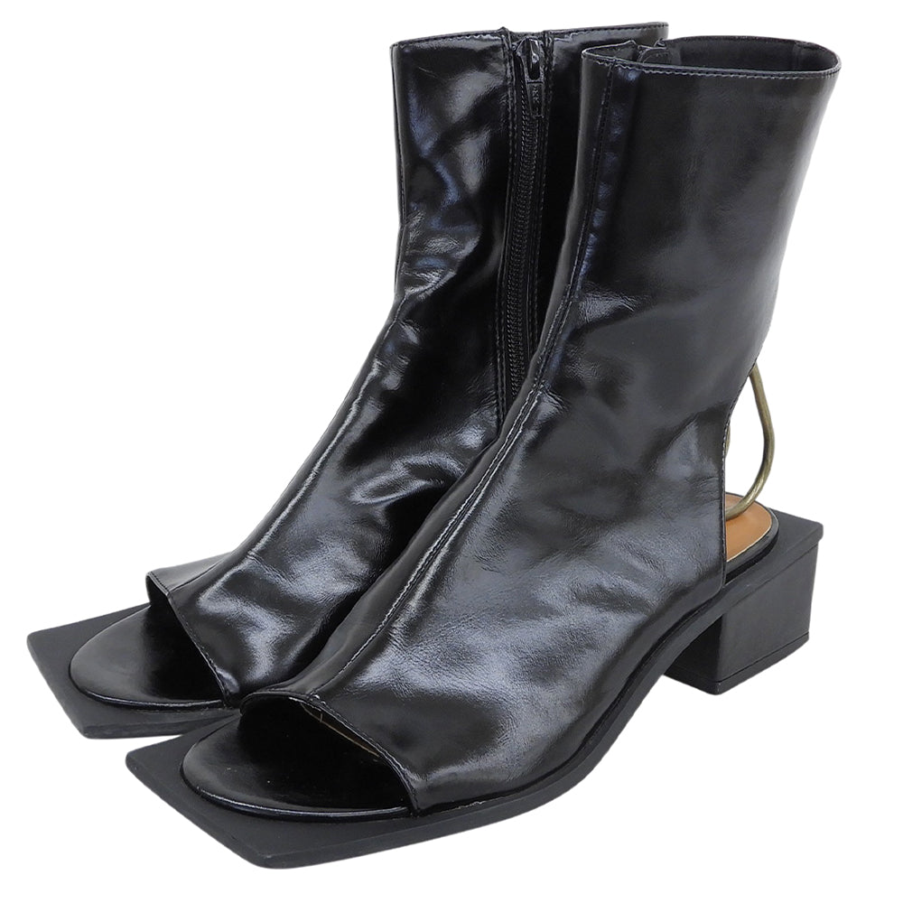 Ameri アメリ 美品 MEDI SCOOP OUT SHORT BOOTS シューズ レディース 黒 ブラック M シューズ