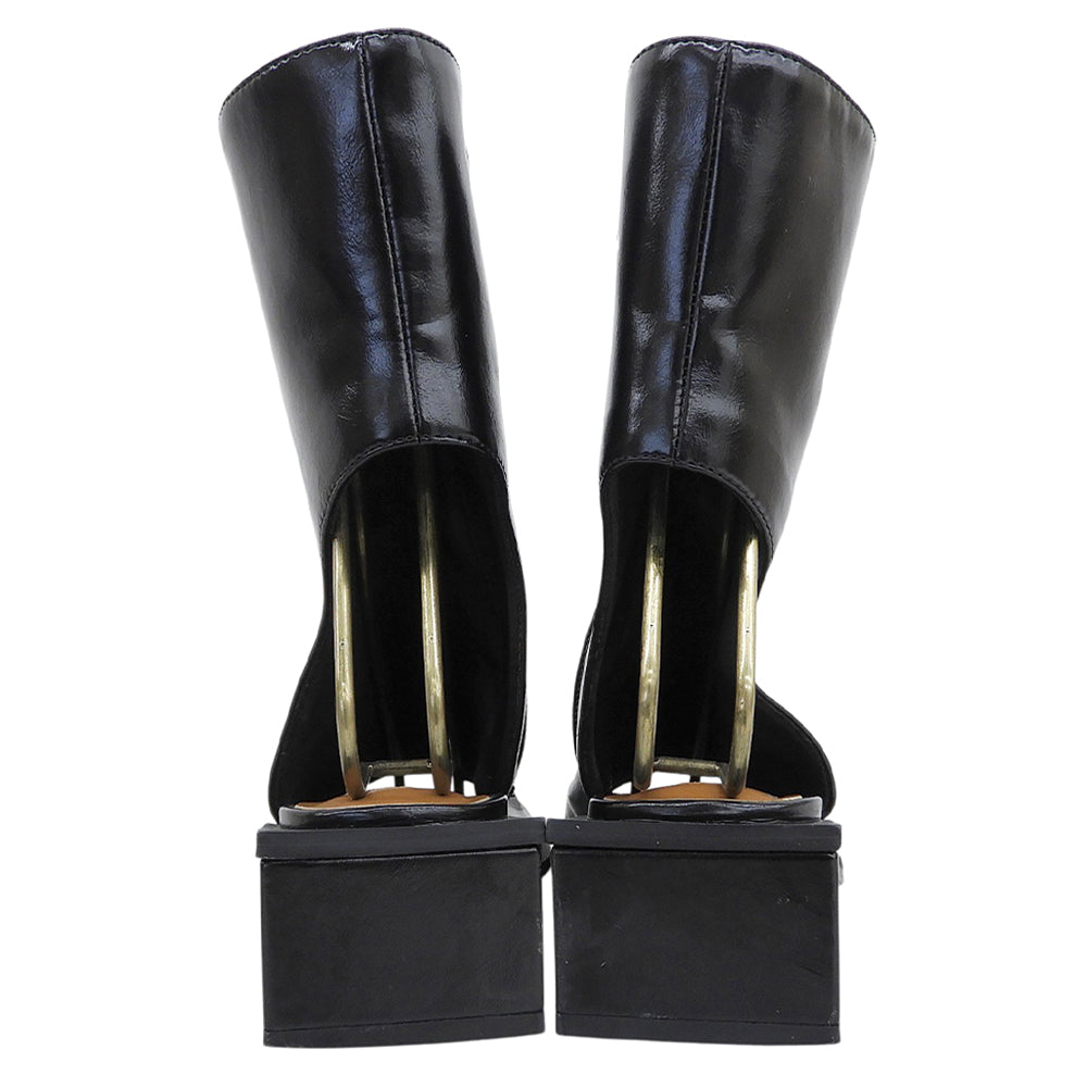 Ameri アメリ 美品 MEDI SCOOP OUT SHORT BOOTS シューズ レディース 黒 ブラック M シューズ